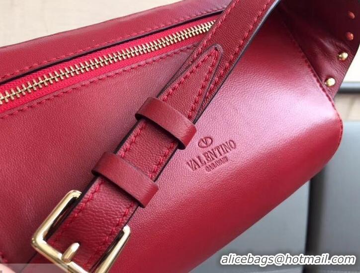 Pretty Style Valentino Rockstud Spike Belt Bag 0046L Red