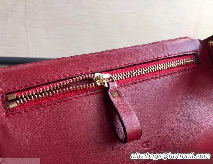 Pretty Style Valentino Rockstud Spike Belt Bag 0046L Red