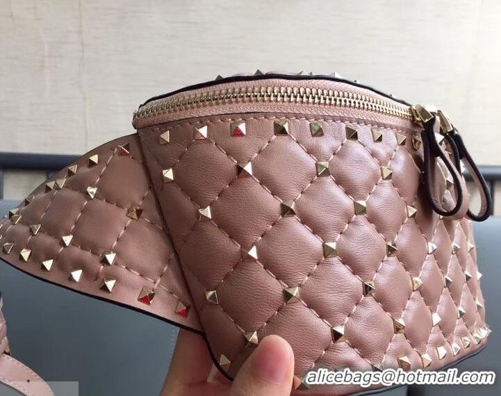 Good Product Valentino Rockstud Spike Belt Bag 0046L NUDE PINK 2018