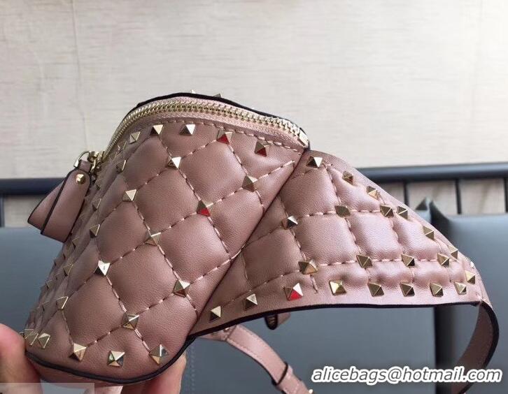 Good Product Valentino Rockstud Spike Belt Bag 0046L NUDE PINK 2018