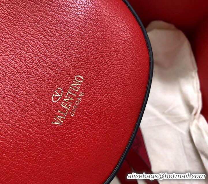 Low Price Valentino Goatskin Medium VRing Crossbody Bag 00456L Red