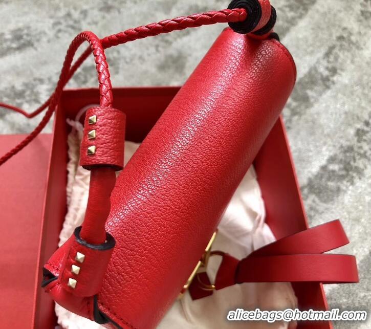 Low Price Valentino Goatskin Medium VRing Crossbody Bag 00456L Red