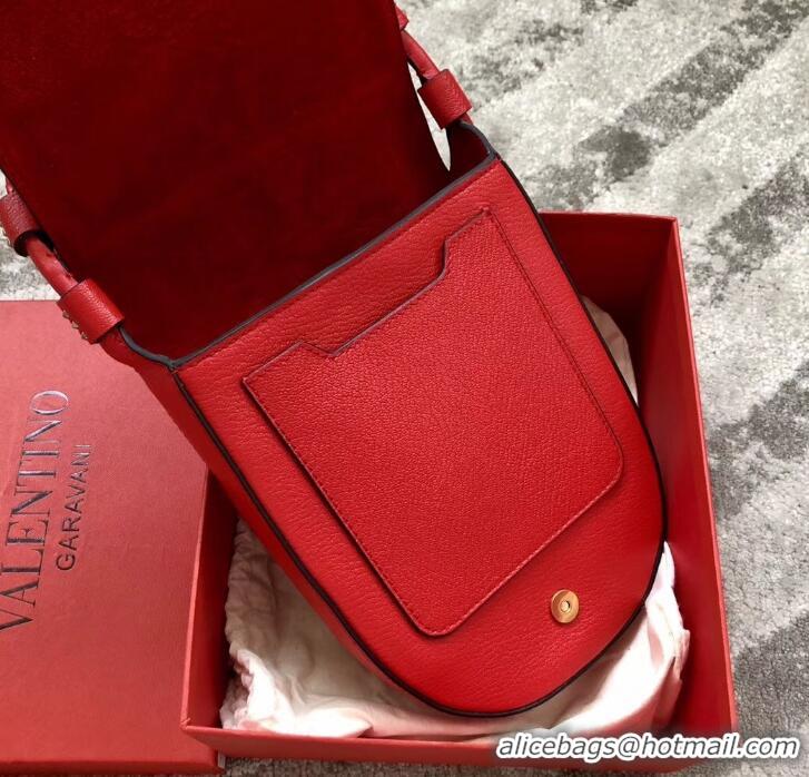 Low Price Valentino Goatskin Medium VRing Crossbody Bag 00456L Red