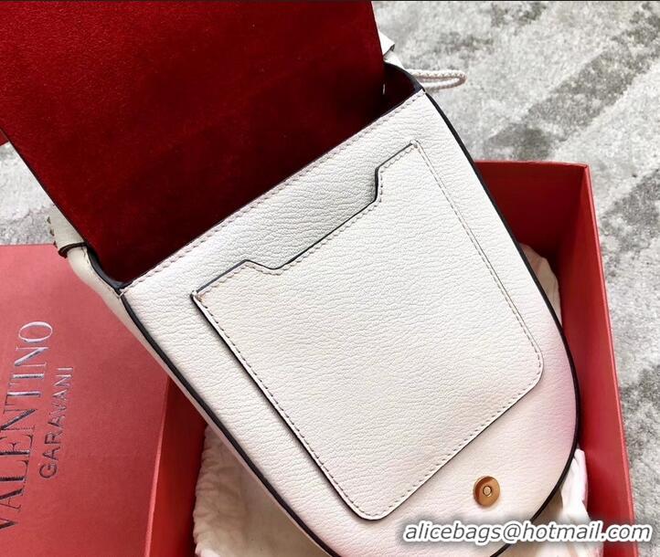 Good Looking Valentino Goatskin Medium VRing Crossbody Bag 00456L White