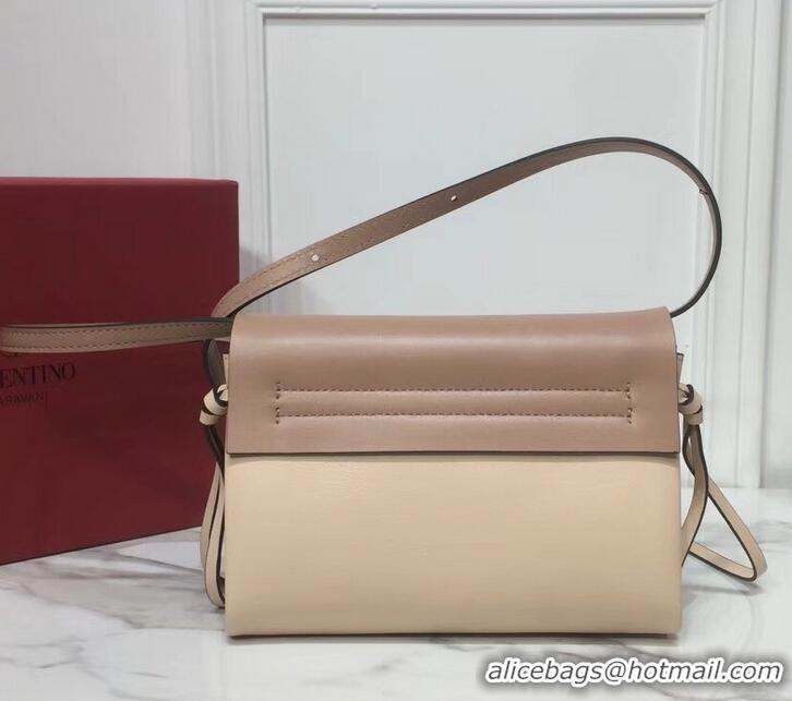 Best Price Valentino Smooth Calfskin Small VRing Crossbody Bag 720047 Nude/Burgundy/Red