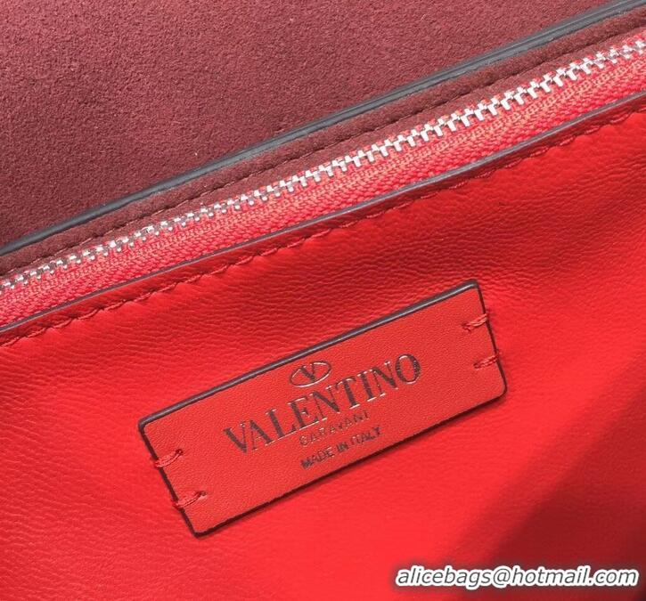 Top Design Valentino Small VRing Shoulder Bag 720046 Crinkled Black