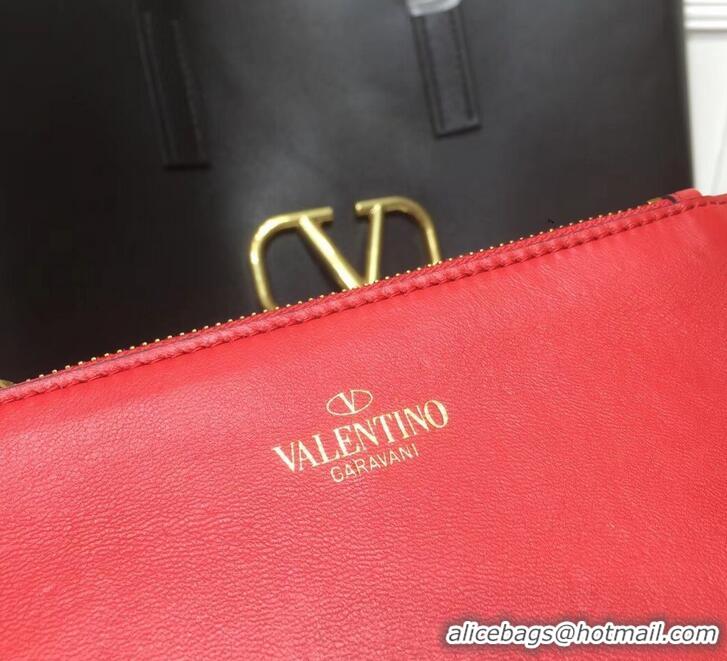 Unique Grade Valentino N/S Long VRing Shopping Tote Bag 720050 Black