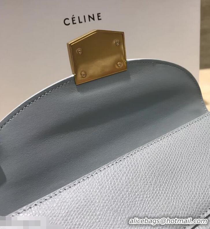 Original Celine Trotteur Large Flap Multifunction Wallet in Grained Calfskin 107853 Blue​