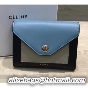 Trendy Design Celine Pocket Medium Flap Wallet 103783 Blue