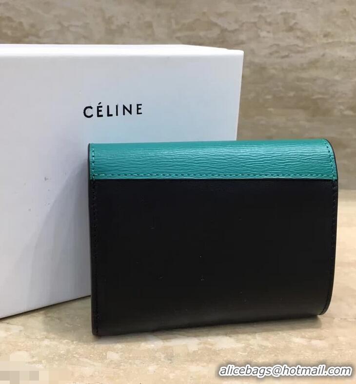 Noble Useful Celine Pocket Medium Flap Wallet 103783 Green