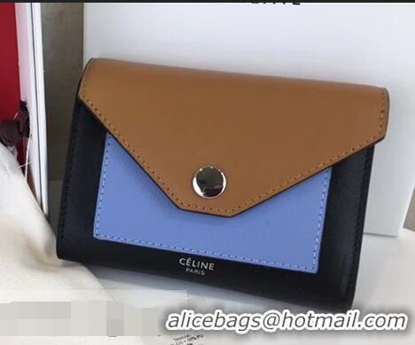 Unique Ladies Celine Pocket Medium Flap Wallet 103783 Brown