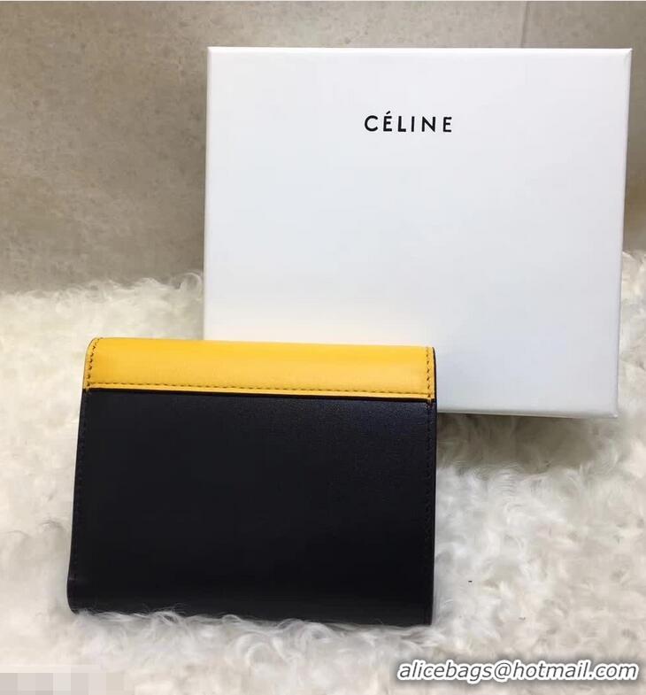 Traditional Celine Pocket Medium Flap Wallet 103783 Yellow