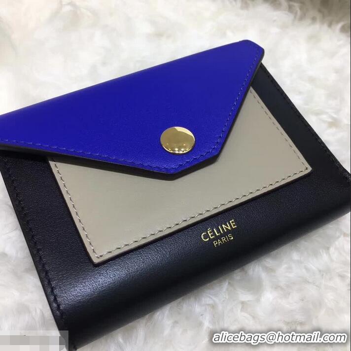 Discount Celine Pocket Medium Flap Wallet 103783 Navy Blue