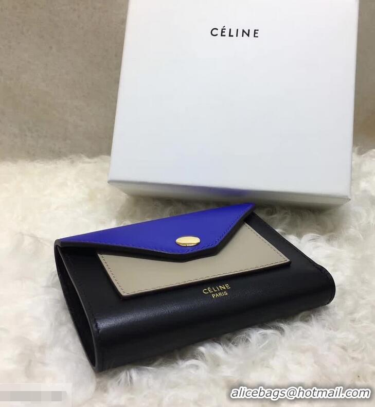 Discount Celine Pocket Medium Flap Wallet 103783 Navy Blue