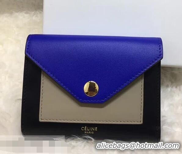 Discount Celine Pocket Medium Flap Wallet 103783 Navy Blue