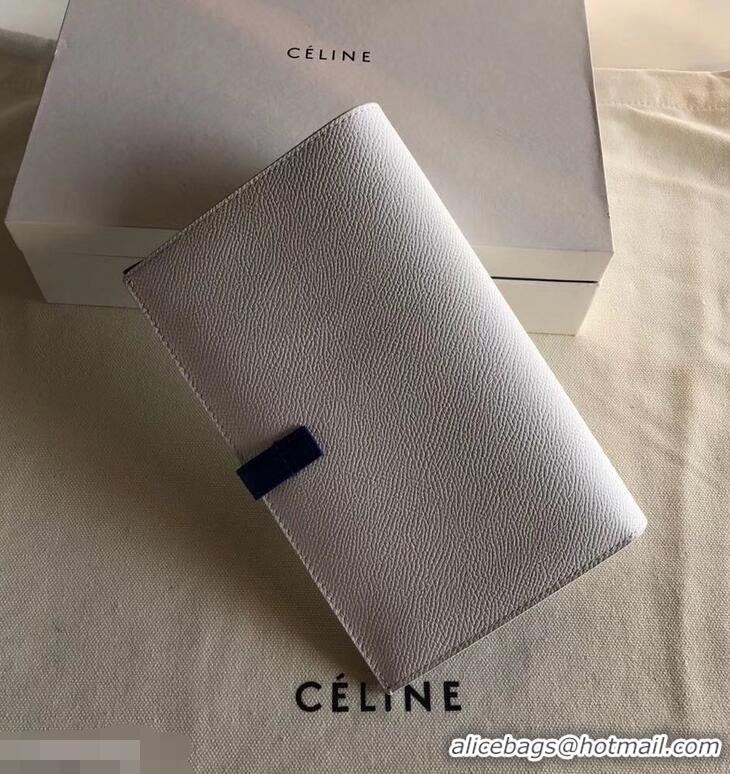 Reproduction Celine Bicolour Large Strap Multifunction Wallet 952101 White/Blue