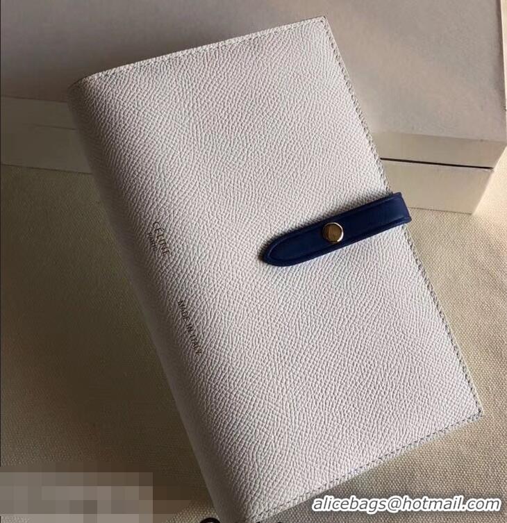 Reproduction Celine Bicolour Large Strap Multifunction Wallet 952101 White/Blue