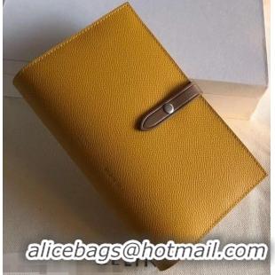 Chic Celine Bicolour Large Strap Multifunction Wallet 952101 Yellow/Brown