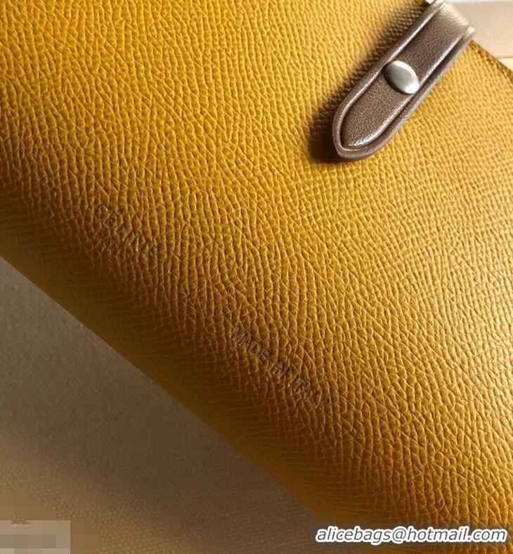 Chic Celine Bicolour Large Strap Multifunction Wallet 952101 Yellow/Brown