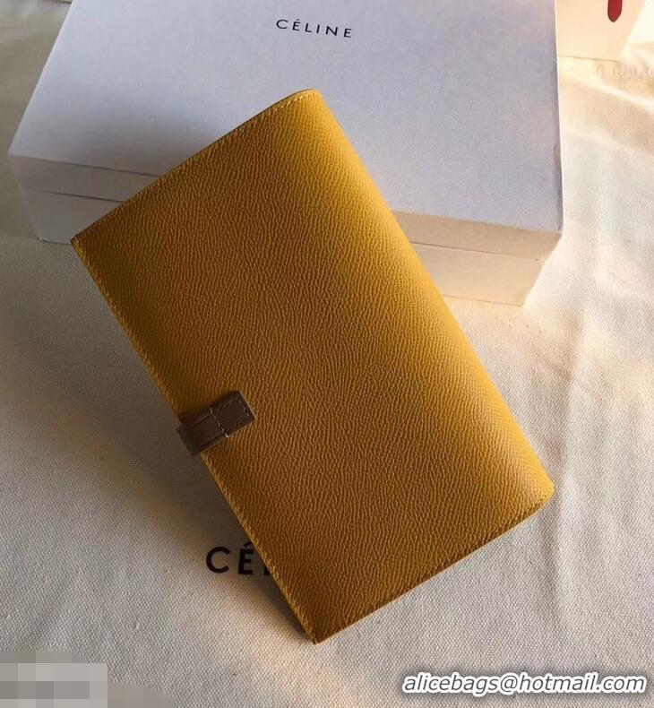 Chic Celine Bicolour Large Strap Multifunction Wallet 952101 Yellow/Brown