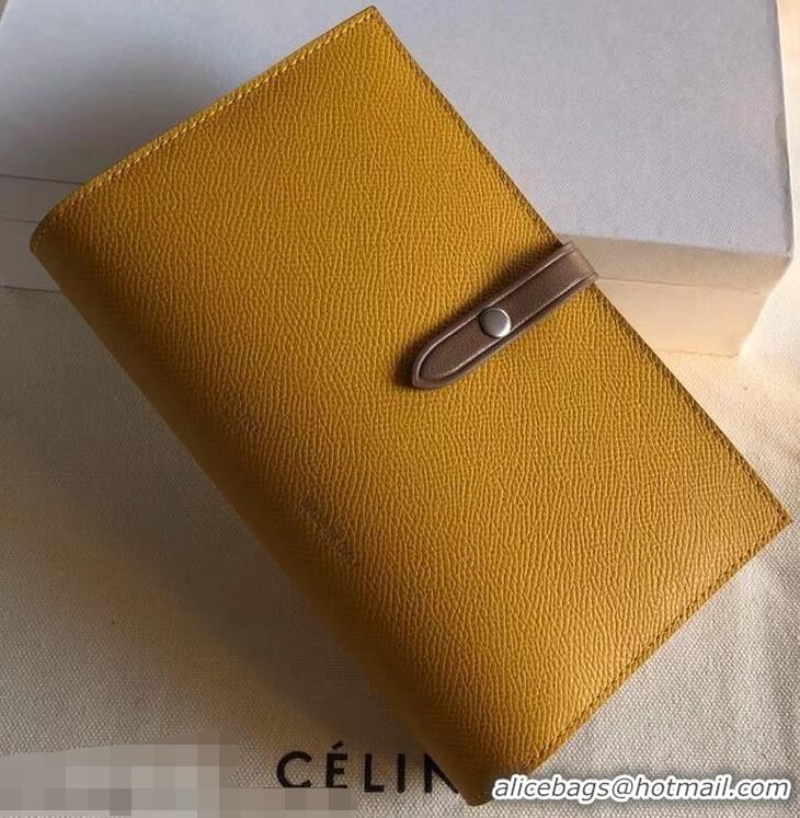 Chic Celine Bicolour Large Strap Multifunction Wallet 952101 Yellow/Brown