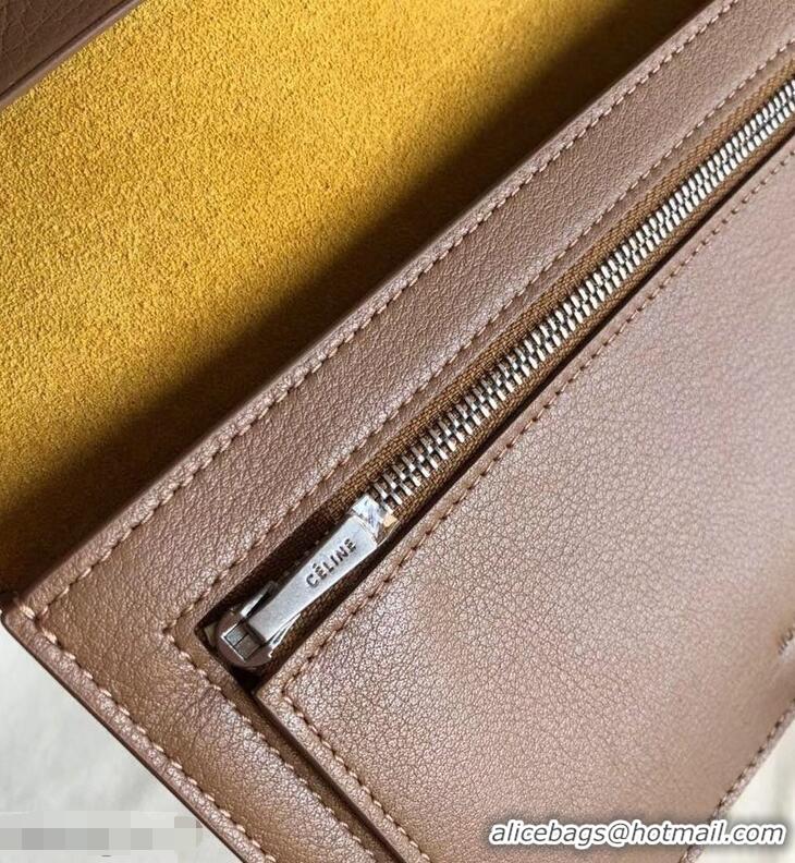 Chic Celine Bicolour Large Strap Multifunction Wallet 952101 Yellow/Brown