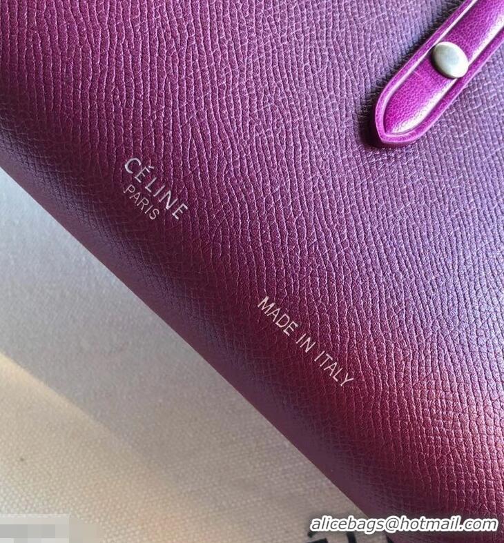 Faux Celine Bicolour Large Strap Multifunction Wallet 952101 Burgundy/Fuchsia