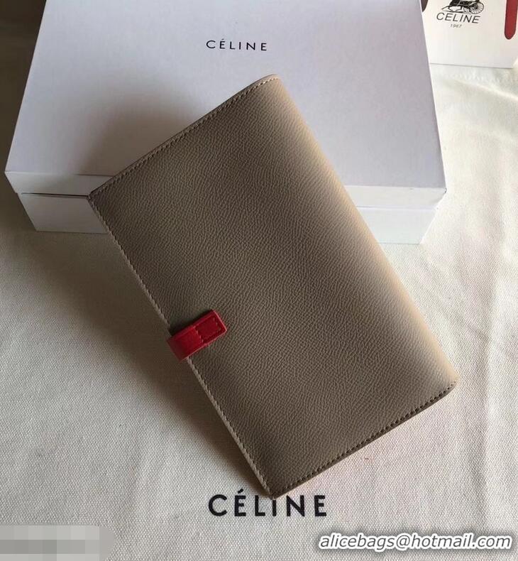 Imitation Celine Bicolour Large Strap Multifunction Wallet 952101 Camel/Red