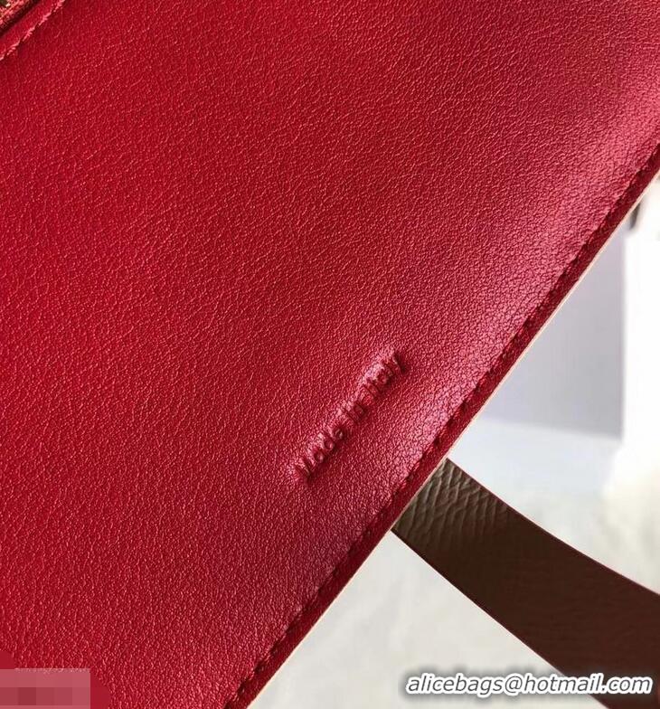 Imitation Celine Bicolour Large Strap Multifunction Wallet 952101 Camel/Red