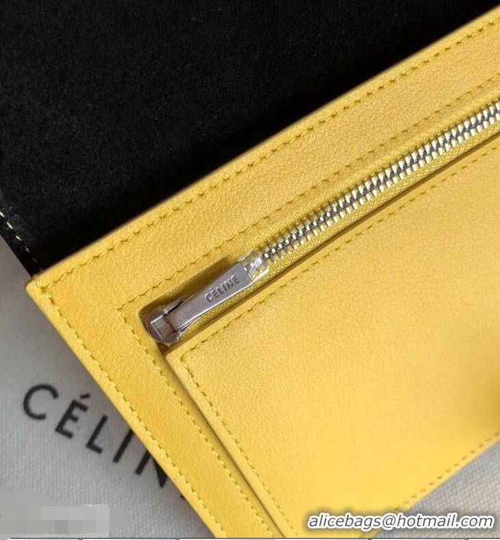 Luxury Celine Bicolour Large Strap Multifunction Wallet 952101 Black/Yellow