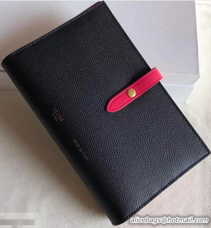 Pretty Style Celine Bicolour Large Strap Multifunction Wallet 952101 Black/Red