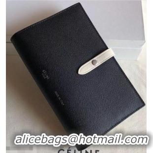 Low Cost Celine Bicolour Large Strap Multifunction Wallet 952101 Black/White