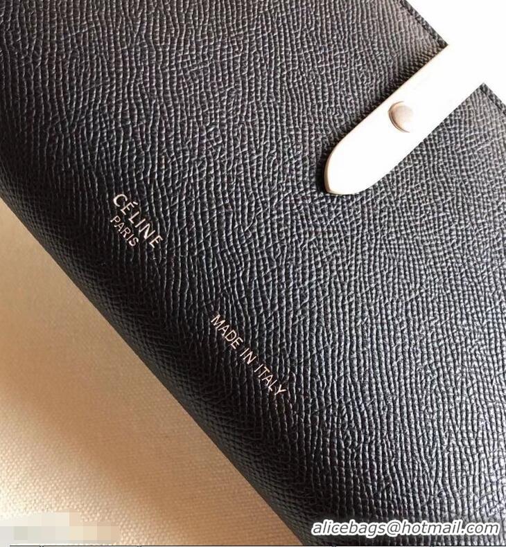 Low Cost Celine Bicolour Large Strap Multifunction Wallet 952101 Black/White