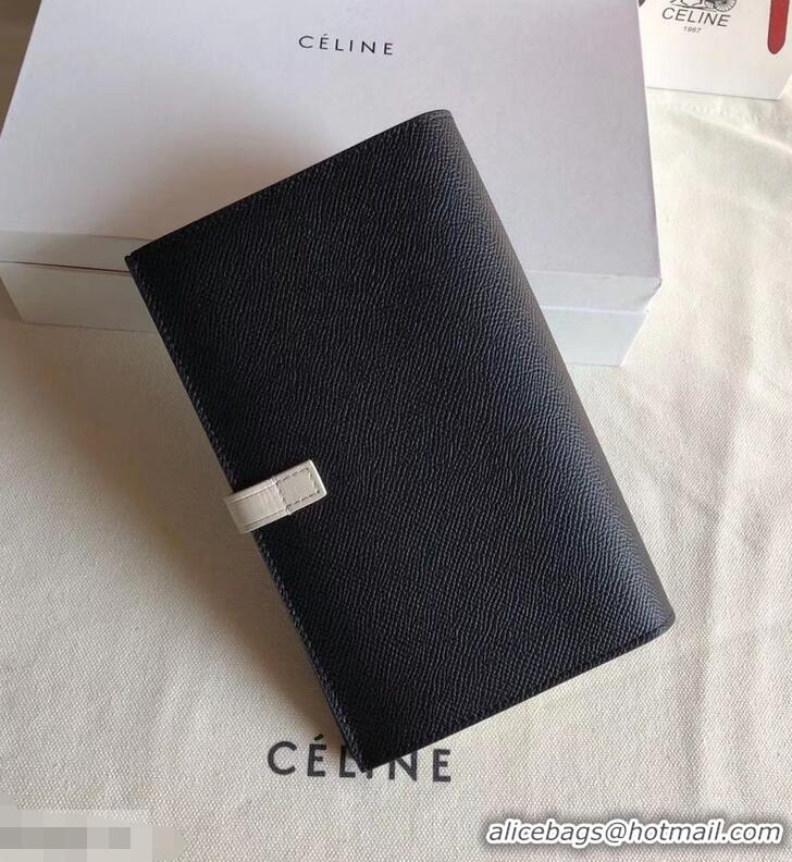 Low Cost Celine Bicolour Large Strap Multifunction Wallet 952101 Black/White