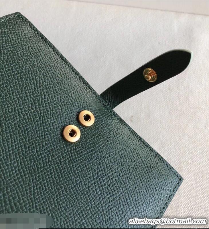 Good Celine Bicolour Medium Strap Multifunction Wallet 952102 Dark Green/Pale Green