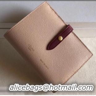 Faux Celine Bicolour Medium Strap Multifunction Wallet 952102 Beige/Burgundy