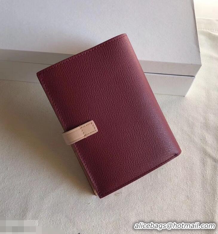 Imitation Celine Bicolour Medium Strap Multifunction Wallet 952102 Burgundy/Beige