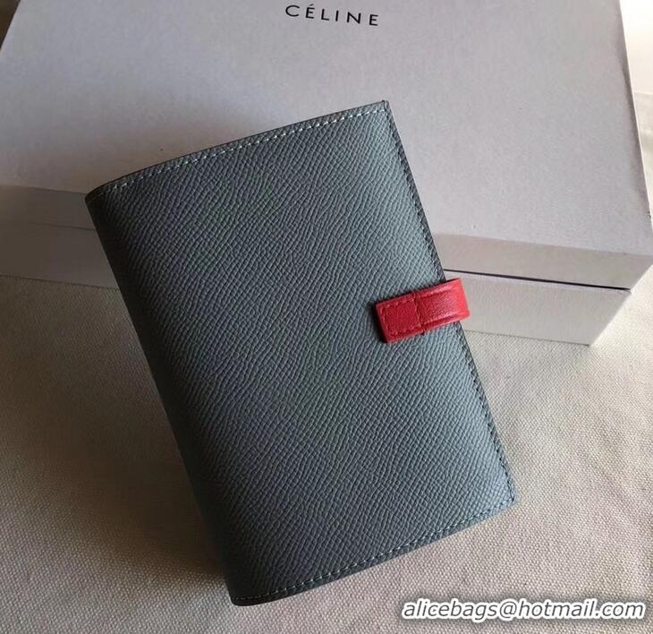 Good Taste Celine Bicolour Medium Strap Multifunction Wallet 952102 Baby Blue/Red