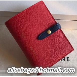 Discount Celine Bicolour Medium Strap Multifunction Wallet 952102 Red/Navy Blue