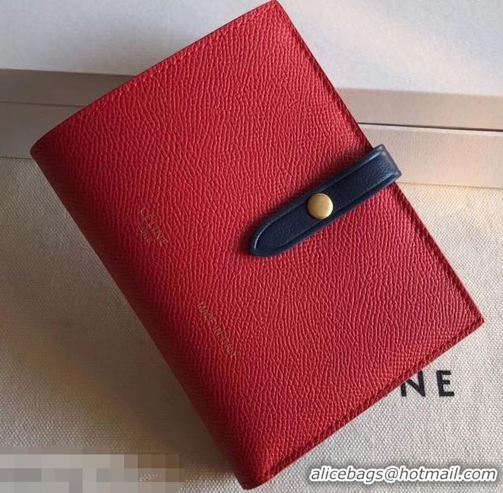 Discount Celine Bicolour Medium Strap Multifunction Wallet 952102 Red/Navy Blue