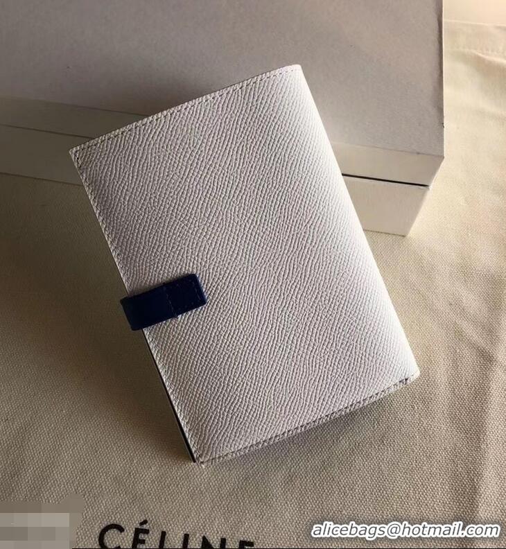 Luxury Celine Bicolour Medium Strap Multifunction Wallet 952102 White/Blue