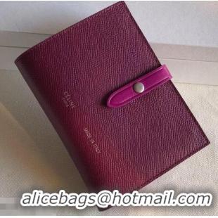 Low Cost Celine Bicolour Medium Strap Multifunction Wallet 952102 Burgundy/Fuchsia