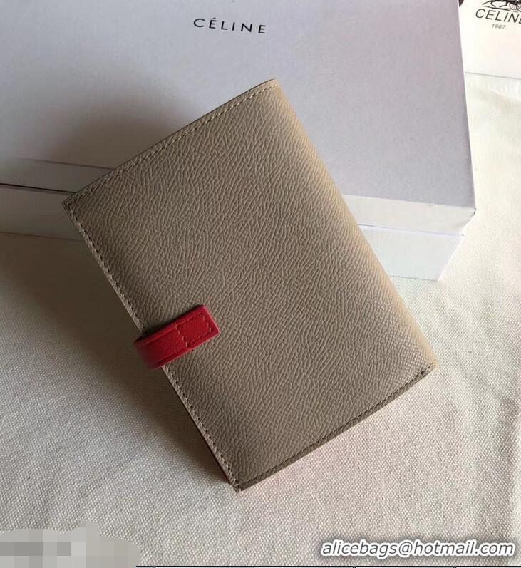 Classic Celine Bicolour Medium Strap Multifunction Wallet 952102 Camel/Red