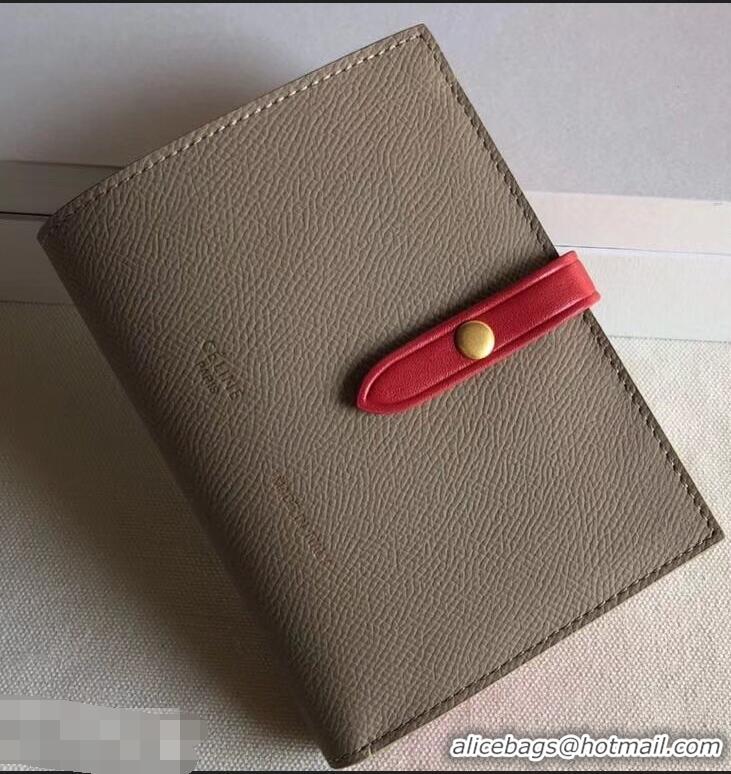 Classic Celine Bicolour Medium Strap Multifunction Wallet 952102 Camel/Red