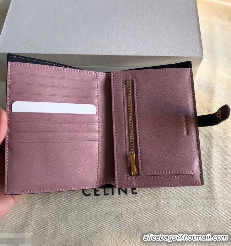 Discount Celine Bicolour Medium Strap Multifunction Wallet 952102 Black/Pink