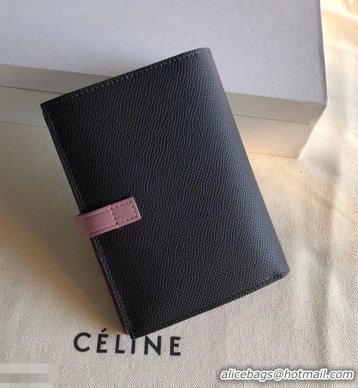 Discount Celine Bicolour Medium Strap Multifunction Wallet 952102 Black/Pink