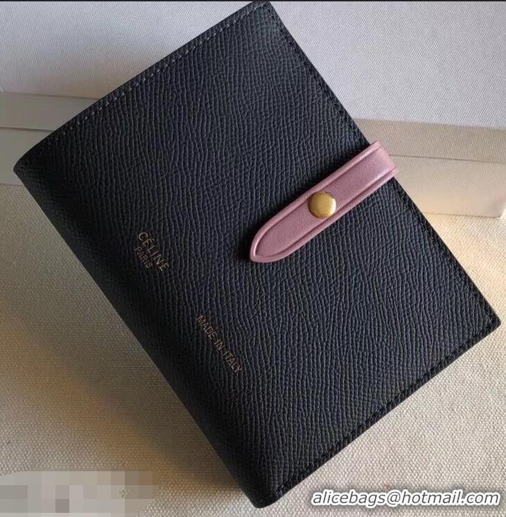 Discount Celine Bicolour Medium Strap Multifunction Wallet 952102 Black/Pink