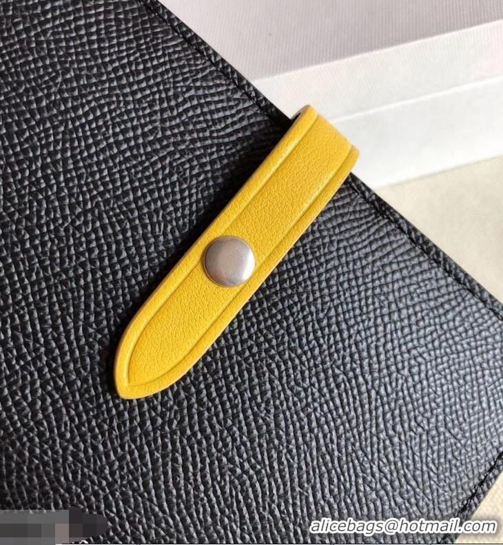 Design Celine Bicolour Medium Strap Multifunction Wallet 952102 Black/Yellow