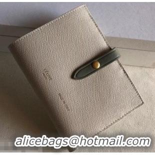 Top Grade Celine Bicolour Medium Strap Multifunction Wallet 952102 Creamy/Army Green