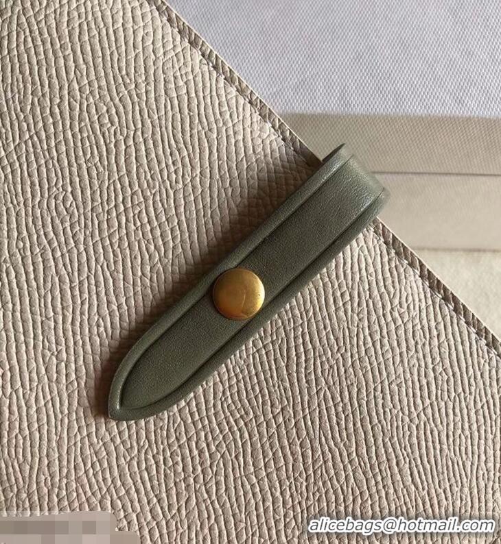 Top Grade Celine Bicolour Medium Strap Multifunction Wallet 952102 Creamy/Army Green